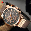 Curren Brown Leather 8314 + Free Curren Blue Rubber