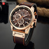 Curren Brown Leather 8314 + Free Curren Blue Rubber